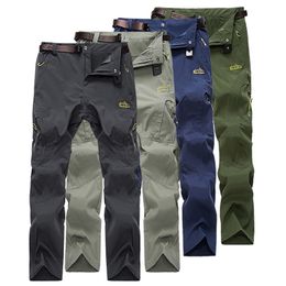 Summer Pants Men Stretch Quick Dry Pants Ultra Thin Breathable Male Trousers Man Plus Size L-5XL Outdoor joggers Cago Pants 201027