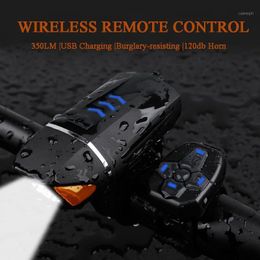 Wireless Remote Control Bicycle Light Car Headlight With 120db Horn Alarm Function USB Charging Night Riding Equipment1