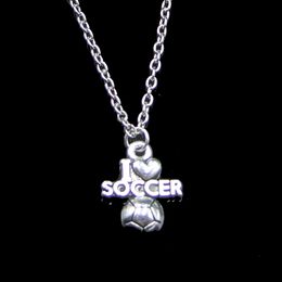Fashion 20*16mm I Love Soccer Pendant Necklace Link Chain For Female Choker Necklace Creative Jewellery party Gift