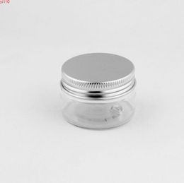 30g Clear Plastic Cream Jar 30ml Small Empty PET Bottle With Aluminium Screw Cap Cosmetic Packaging LX1301goods