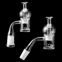 DHL!!! Beveled Edge Quartz Banger With Glass Spinning Carb Cap Pearls 10mm 14mm 18mm 45/90 Quartz Banger Nails For Glass Water Pipes