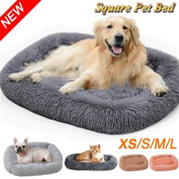 Long Plush Beds Calming Bed Hondenmand Pet Kennel Mat Cushion Super Soft Fluffy Comfortable Sofa for Large Dog / Cat House 201223