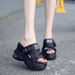 9cm/3.5 inch Height Big Size Shoes for Women Wedge Slippers Fashion Shoes Woman Flat Platform Thick Bottom Summer X1020