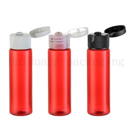 100pcs/lot 30ml empty flip lid small plastic red bottle for travelling,30cc cosmetic container travel set