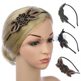 Fashion Women Glitter Hair Elastic Headbands Women's Elegant Hat Strap Flower Feather Party Hat Hairclip Headband Accessory