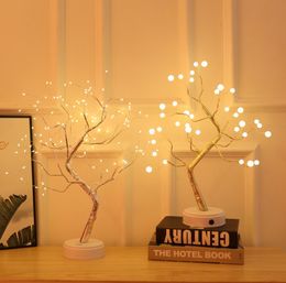 The latest 108 lights, LED copper wire colorful tree lights touch switch, battery + USB dual-use models, many styles of pearl starry night l