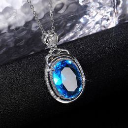 2022 Fashion Earrings women Zirconium sea blue Love Pendant Necklace women wedding party gifts multicolor optional top quality manufacturer wholesale