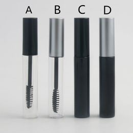 5 x Black Silver Cap Plastic DIY Empty Mascara Tubes with Eyelash Wand Brush Cream Container Bottle Vials 10ml