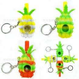 Environment Protection Smoking Pipe Soft Silicone Pineapple Ashtraies Butter Box Home Compact Glass Pipes Womens Portable New 8 9fr M2
