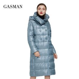 GASMAN Hooded high quality long parka Women's winter jacket warm women's coat outwear Female fashion puffer down jacket 006 210203