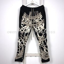 Owen Seak Men Casual Pants Gothic Men's Harem Sweatpants Cargo Summer Cross Lightweight Women Solid Loose Black Pants LJ201221