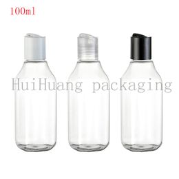 50pcs 100ml Empty Shampoo Plastic Containers With Disc Top Cap,clear Pet Bottle Press Lid,Cosmetic Packaging,Shampoo Bottles