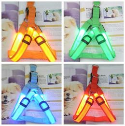 7 Colours Pet Safety LED Harness Dog Flashing Light Harness LED Harness Leash Rope Belt LED Dog Collar Vest Pet Supplies SN2003