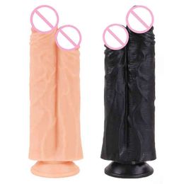 NXY Dildos Female Double False Penis, Two Masturbation Toys, Double-sided, Soft and Realistic1210
