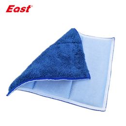 East 5pcs Microfiber Kitchen Towel Dish Cleaning Cloth Absorbent Wipes Blue Household Cleaning Thick Scouring Pad 201021