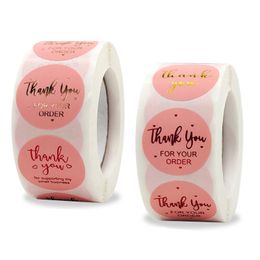 500pcs 1inch Thank You For Your Order Adhesive Stickers Label For Baking Business Package Bag Envelope Decor