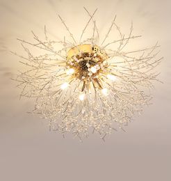 Post modern simple LED living room ceiling lamp creative home atmosphere flower iron dining room bedroom lamps