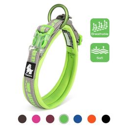 Truelove Reflective Nylon Pet Dog Collar For Dog Soft Neoprene Strong Dog Puppy Pet Collars For German Shepherd Breathable 201126