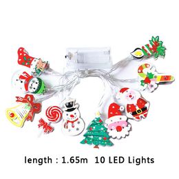 Christmas LED Light String Snowman Santa Claus 1.65m 10 LED Lights Outdoor Xmas Tree Lighting Party Decoration 11 Styles BH4238 TYJ
