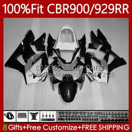 OEM Bodywork For HONDA CBR900 CBR929 RR 900CC 929CC 2000 2001 68No.121 CBR 900 929 RR CC CBR929RR 00-01 CBR900RR CBR Black white 929RR 900RR 00 01 Injection Fairing Kit