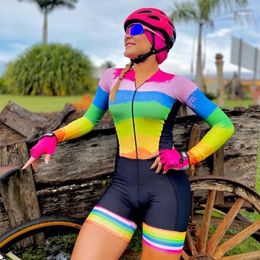 Racing Sets Triathlon Women's Cycling Jumpsuit Bicycle Jersey Summer Bike Clothing Skinsuit MTB Team Uniform Ropa Ciclism Breathable