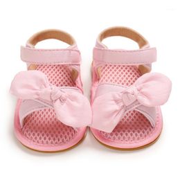 Sandals Infant Born Baby Girls Prewalker Shoe Bow Soft Crib Anti-slip Princess Shoes Kids Summer Non-Slip First Walkers Cute