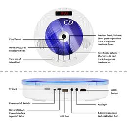 FreeShipping Stereo Portable CD Player Boombox with Bluetooth FM Radio Aux Speaker LED Display CD Player USB Headphone Boombox