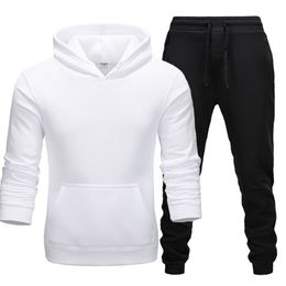 Two Pieces Sets Men Clothing Autumn Winter Tracksuit Male Full Sleeve Hooded Hoodies Pants Outfit Casual Sweatshirts Ropa Hombre 201201