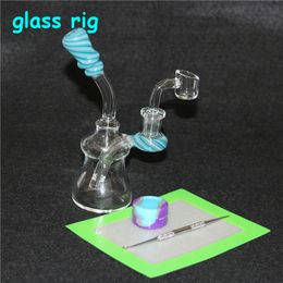 hookahs Glass Bongs Pyrex with Colorful Lips 14mm Joint Beaker Bong Water Pipes Oil Rigs dabber tool