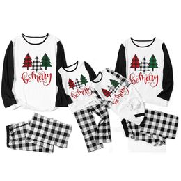 Tree Printed Family Clothes Christmas Pyjamas Toddler Romper Parent-Child Tops Pants Family Matching Outfits Christmas Clothes LJ201111