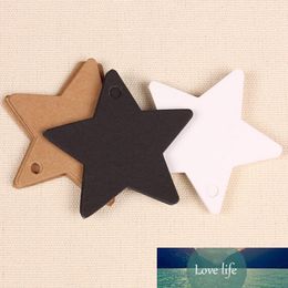 Wholesale- 100Pcs Star Kraft Paper Label Wedding Christmas Halloween Party Favour Price Gift Card Luggage Tags White Black Brown 3 Colours