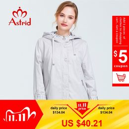 Astrid Autumn new arrival woman plus size short trench coat for women with a hood warm thin coat with zipper AS-9013 201103