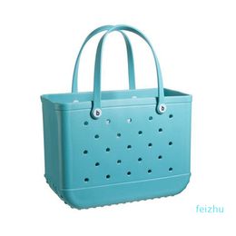 Waterproof Woman Eva Tote Large Shopping Basket Bags Washable Beach Silicone Bogg Bag Purse Eco Jelly Candy Lady Handbags213G