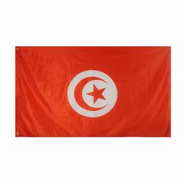 Tunisia Flag High Quality 3x5 FT 90x150cm Flags Festival Party Gift 100D Polyester Indoor Outdoor Printed Flags Banners
