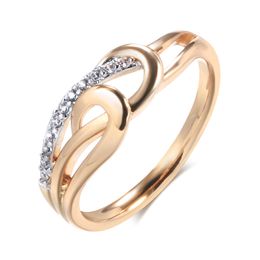 -Кинель мода 585 розовое золото белое золотое кольцо микро восковая инкрустация натуральный циркон хрустальные кольца для женщин точные свадебные украшения