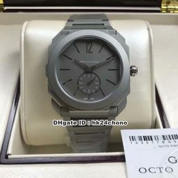New Best Version Octo Finissimo Titanium Case 103015 Automatic 28800 Vph Mens Watch Gray Dial Gents Business New Watches Titanium Strap