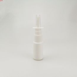 100pcs/lot 15ml HDPE White plastic nasal spray bottle with continuous fine mist straight cap for medical liquidgood qualtity