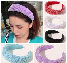 Full Crystal Headbands Sparkly Padded Rhinestones Headband Bling Luxury Women Head Hoop Luxurious Hairband Girls Hair Accessories DW6000