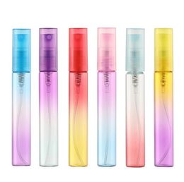 8ml Plastic Sprayer Gradient Color Perfume Bottle Sample Perfume Mini Empty Portable Travel Perfumes Bottles