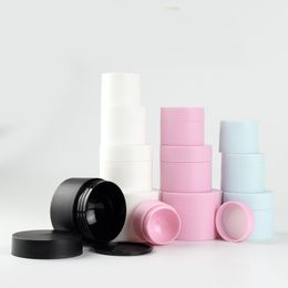 5g 15g 20g 30g 50g pp plastic frosted cosmetic matte black facial cream jar containers double wall makeup jars for skin care cream with pp inner