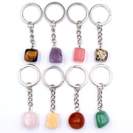 Bags Keychains Decompression Toy Manufacturers Direct Vintage Fashion Natural crystal agate stone irregular key chain pendant