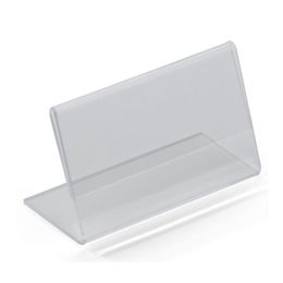 10x5cm Acrylic Sign Holder Base Place Card Pocket Slant Back Plastic Table Name Display Stand Plexi Single Ad Frame