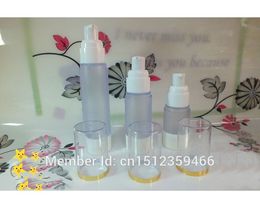 15ML30ML50ML Frosted Airless Bottle With Bird Mouth Silver And Gold Cap,Plastic Cosmetics Packaging,20 Pieces/Lot