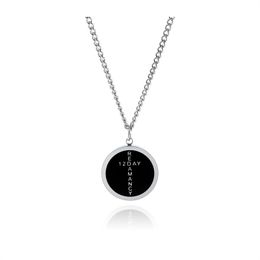 2022ss Original Black Round Brand Letter Pendant Necklace Wild Korean Version Of Simple Hip-Hop Men And Women Sweater Chain