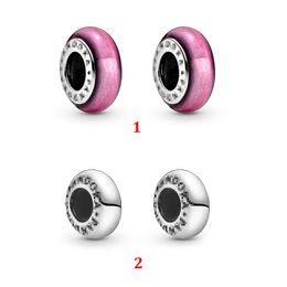 Genuine 925 Sterling Silver Fit Pandora Bracelet Charms Me Series Spacer Pink Spacer Beads Love Heart Blue Crysta Charm For DIY Beads Charms