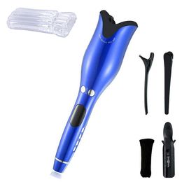 FreeShipping Curling Iron Automatic Hair curler with Tourmaline Ceramic Heater and LED Digital Mini Portable Curler Air Curling Wand