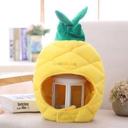 Funny Tropical Pineapple Fruits Plush Hat Christmas Halloween Cosplay Party Costume Cap Winter Headwear Photo Prop Y201024