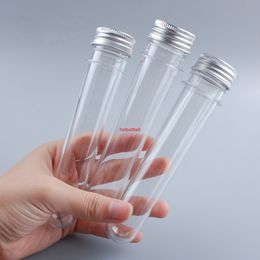 30ml 40ml Clear Plastic PET Test Tubes Empty Mask Scented Tea Serum Capsule Pills Testing Bottles With Aluminium Cap 30pcspls order