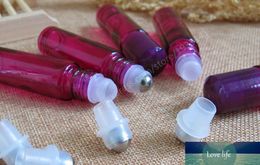 Hot Sale Refinement 20 X 10ml Purple Glass Roll on Bottle,Perfume Roll-on Bottle with Plastic Lids,essential Oil Use