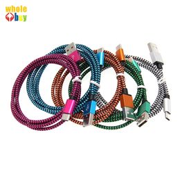 USB Cable For Micro USB Type C Charger Fast Charging snake weave Charge USB-C Cable for Samsung 100pcs/lot